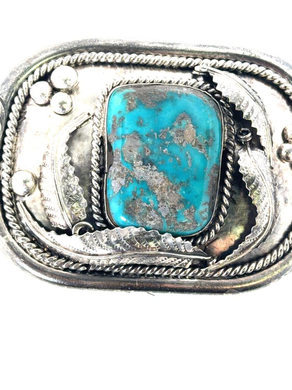TURQUISE AND SILVER BELT BUCKLE
